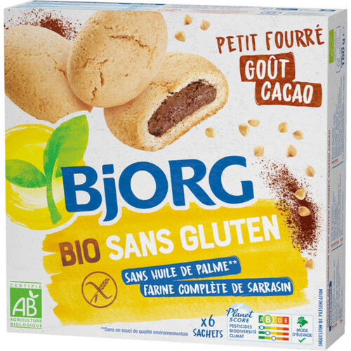 Bjorg Petit Fourré Goût Cacao Sans Gluten Bio 180G