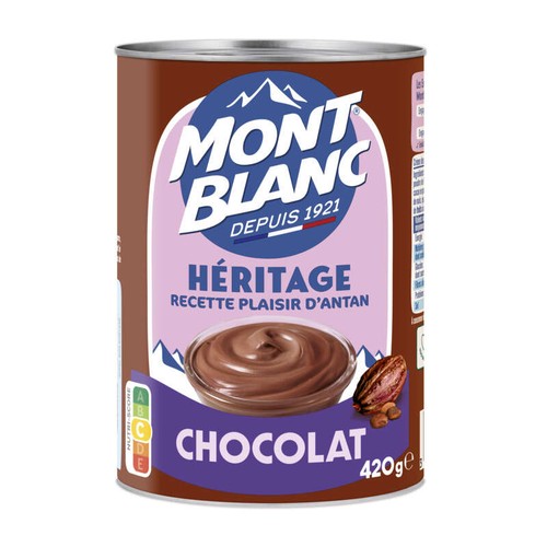 Mont blanc Crème dessert boîte héritage chocolat 420g