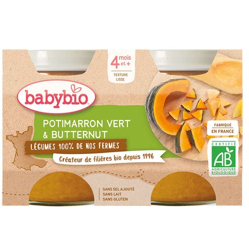 [Par Naturalia] Babybio Potimarron Vert et Butternut dès 4 mois Bio 2x130g
