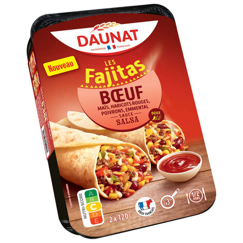 Daunat les fajitas boeuf sauce salsa 2x120g