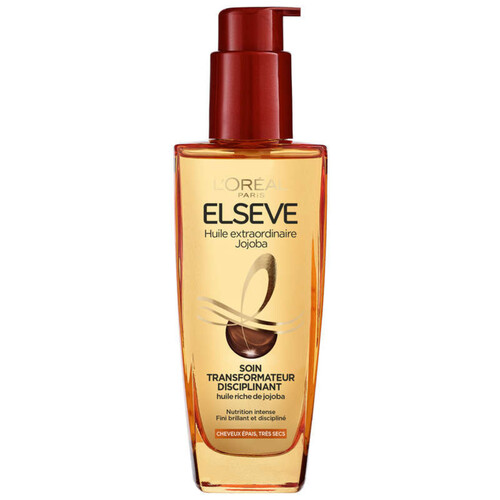 L'Oréal Paris Elseve Huile Extraordinaire Jojoba Soin Transformateur Disciplinant Cheveux Epais & Secs 100ml