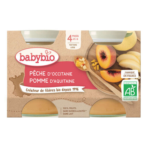 Babybio Pêche Pomme d'Aquitaine 260g
