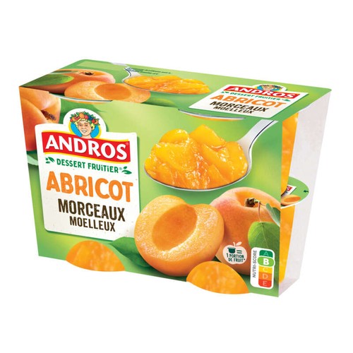 Andros aux morceaux moelleux d'abricot 4x100g