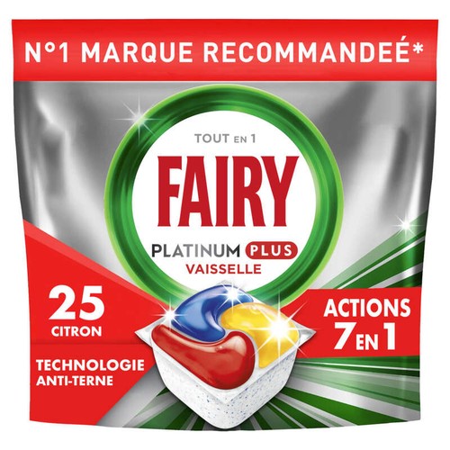 Fairy Platinum plus spécial lave-vaisselle Citron Technologie Anti Terne x25