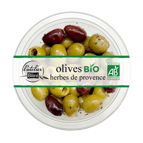 L'Atelier Blini Olives Vertes Et Noires Ail & Herbes De Provence Bio 150G