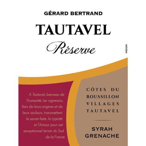 Tautavel Gérard Bertrand Réserve Vin Rouge Languedoc Roussillon 75cl