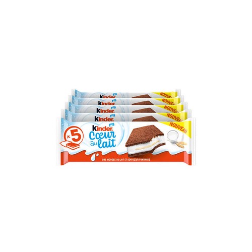 Kinder Cœur au lait Génoise avec fourrage au lait x5 pièces 140g
