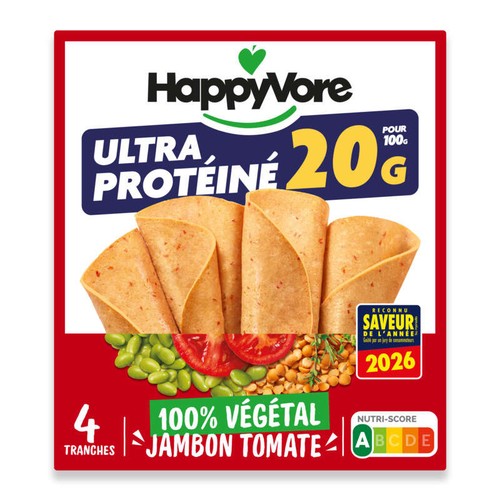 Happyvore Tranche Végétale Pois fèves et Tomate & herbes 120g