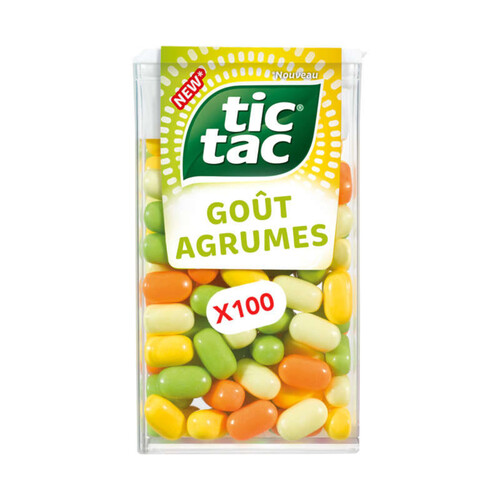 Tic Tac bonbons pastilles goût agrumes x100 - 49g