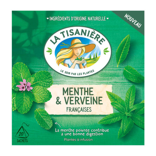 La Tisanière Infusion Menthe & Verveine Françaises 20 sachets 24g