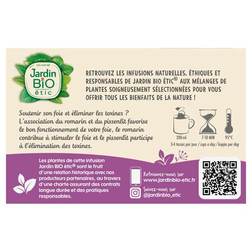 Jardin Bio Infusion bien-être du foie x20 - 30g