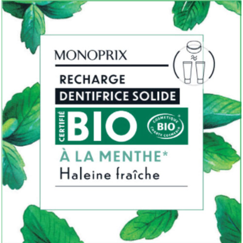 Monoprix Bio Recharge Dentifrice Solide 22G