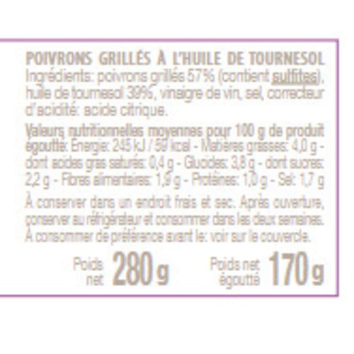 Florelli Poivrons grillés 170g