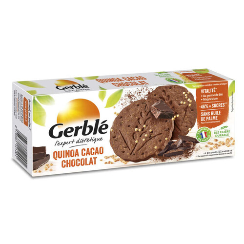 Gerblé Biscuit Quinoa Cacao, Aux Germes De Blé & Maïs 132G