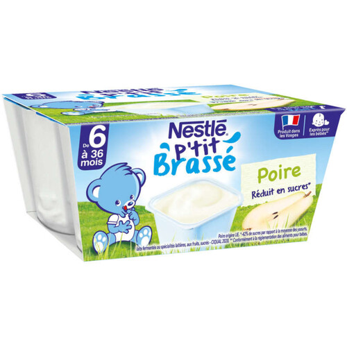 NESTLE Ptit Brassé Poire 4 x 100g dès 6 mois