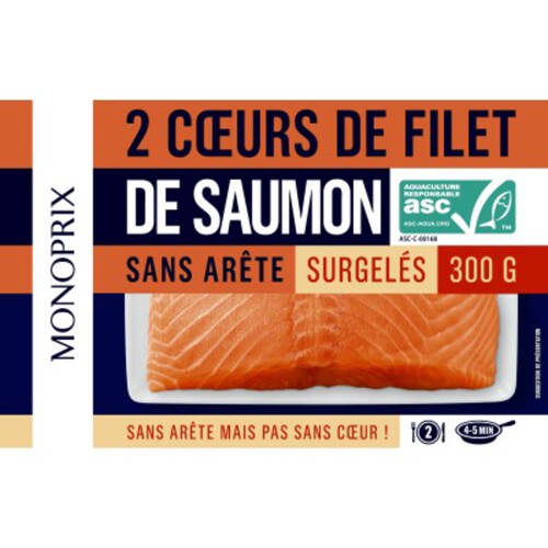 Monoprix Coeurs de Filets de Saumon ASC x2 300g