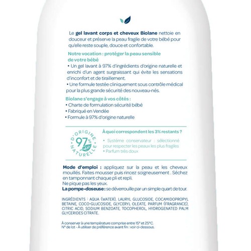 Biolane gel lavant corps et cheveux 350ml