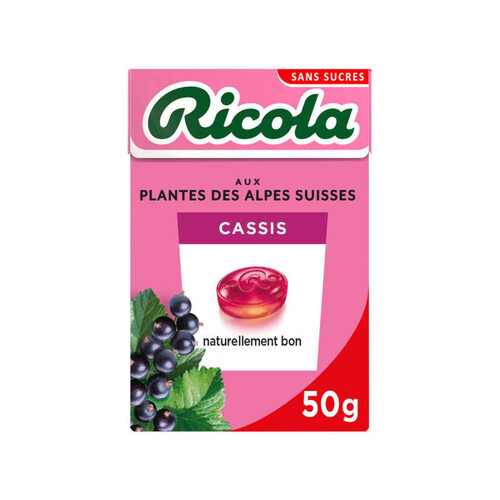 Ricola sans sucres cassis stévia 50g