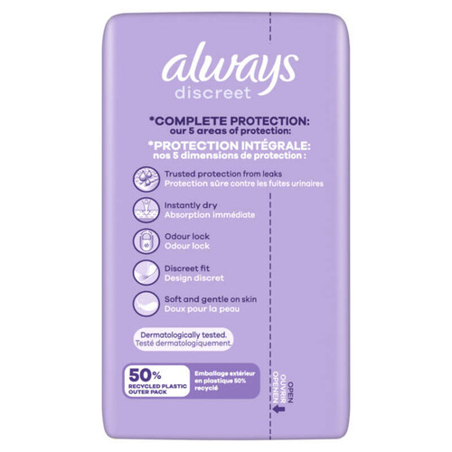 Always Discreet Serviettes Pour Fuites Urinaires MP Normal x30