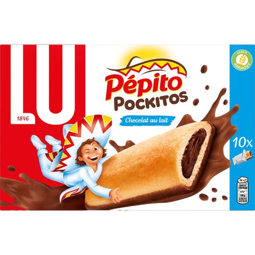 Lu Pepito Pockitos Barre fourrés au Chocolat au Lait 295g