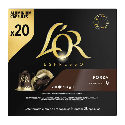 L'Or Espresso forza café intensite 9 en capsules x20 - 104g