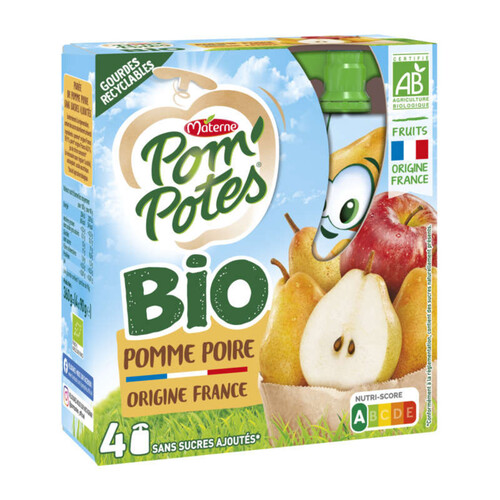 Pom'Potes Bio Compotes Pomme Poire 4x90g