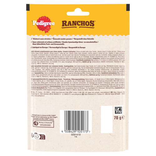 Pedigree Ranchos Friandises au poulet pour chien 70g