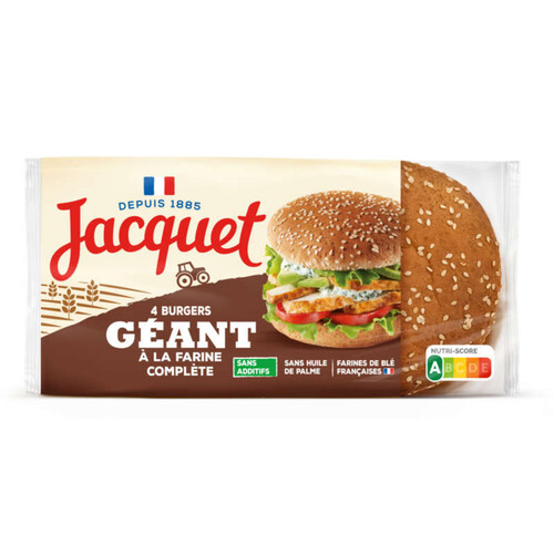 Jacquet Burger Géant Complet sans additif x4 350g