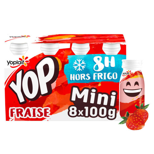 Mini yop fraise yaourt a boire bouteilles 8x100g