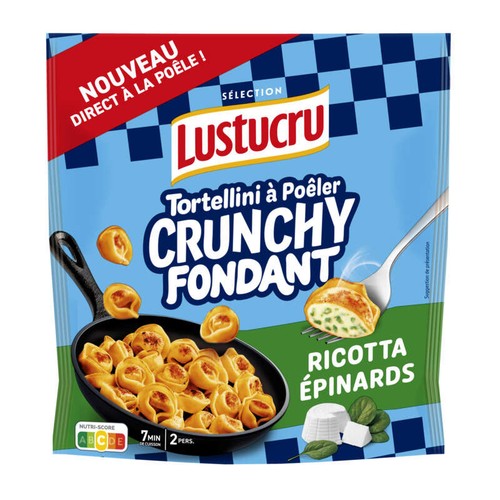 Lustucru Tortellini à poêler Crunchy Ricotta épinards 280g