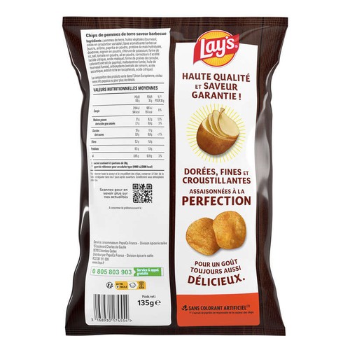 Lay's Chips Saveur Barbecue 135g