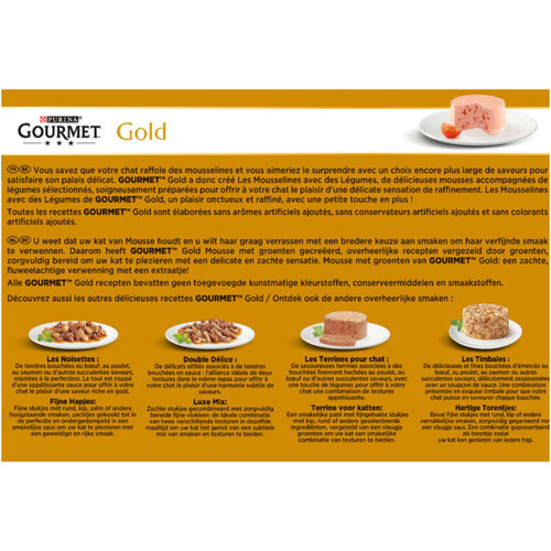 Gourmet Gold Les Mousselines aux légumes pour Chat 12x85g