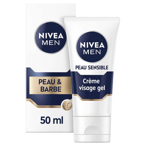 Nivea Gel-Crème visage & Barbe Courte Homme Peau Sensible Camomille 50ml