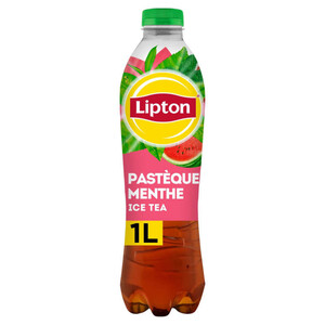 LIPTON Ice Tea Thé Glacé Saveur Pastèque Menthe la Bouteille de 1L.