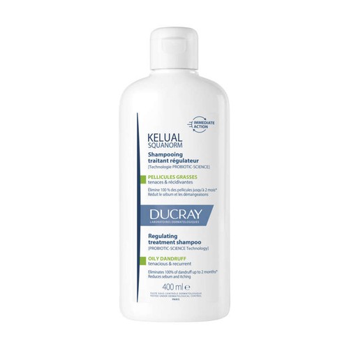 Ducray Kelual Squanorm Shampoing Traitant Régulateur Pellicules Grasses 400ml