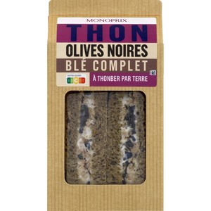 Monoprix Sandwich Thon olives noires blé complet 150g