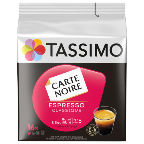 Tassimo Carte Noire Espresso Classique Intensité 5 16 Capsules 104G