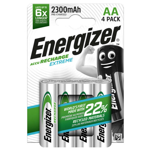 Energizer 4 Piles Rechargeables Lr06/Aa Accu Recharge Extreme