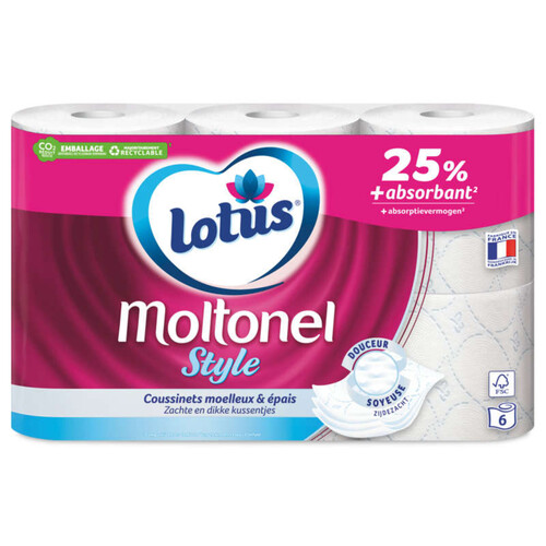 Lotus Papier Toilette Moltonel Style x6 rouleaux