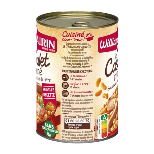 William Saurin Le cassoulet mitonné 420g