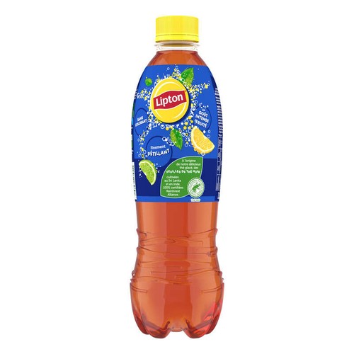 Lipton Ice Tea Thé Glacé Pétillant Saveur Citron et Citron Vert 1,25L