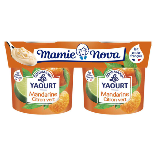 Mamie Nova yaourt à la mandarine & citron vert 2x150g