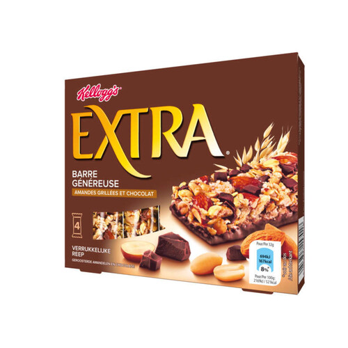 Kellogg's Barres Céréales Extra chocolat amandes 4x32g