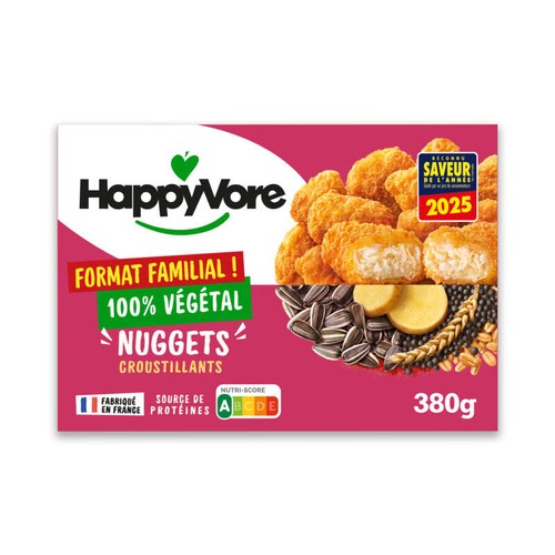 Happyvore Nuggets Végétaux Croustillants *20 - Format Familial - 380g