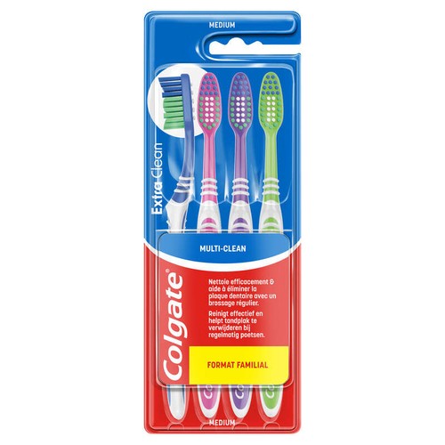 Colgate Brosses à Dents Multi-Action Medium x4