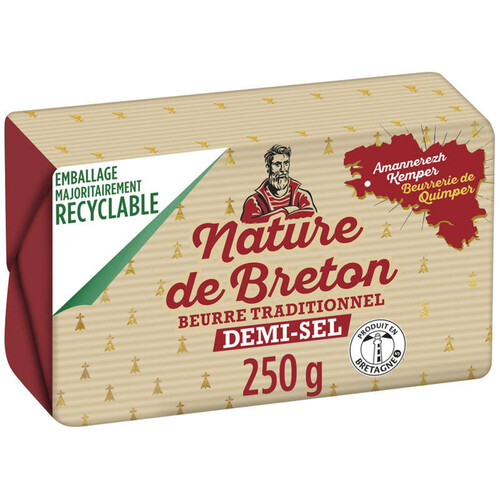 Nature De Breton Beurre Demi-Sel Traditionnel Mg 80% 250G