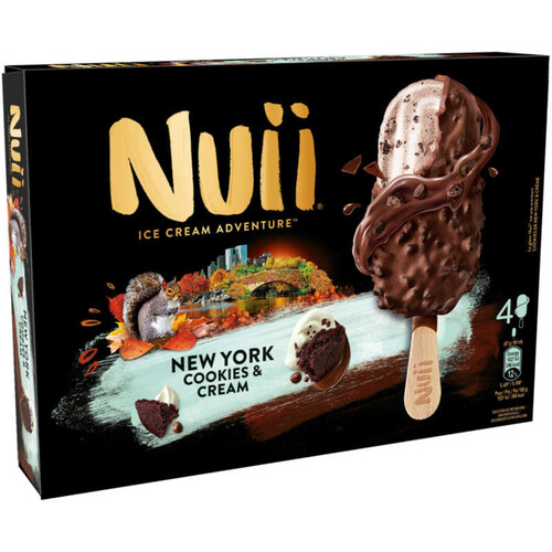 Nuii Bâtonnets Glacés New York Cookies & Cream x4 268g