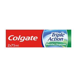 Colgate Dentifrice Triple Action Menthe 2 x 75ml