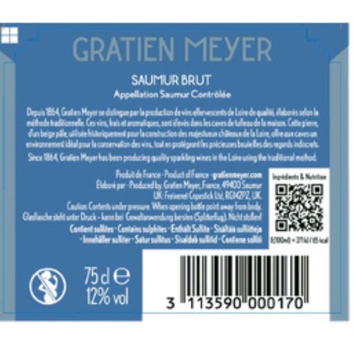 Gratien & Meyer Saumur Aop, Brut 75cl