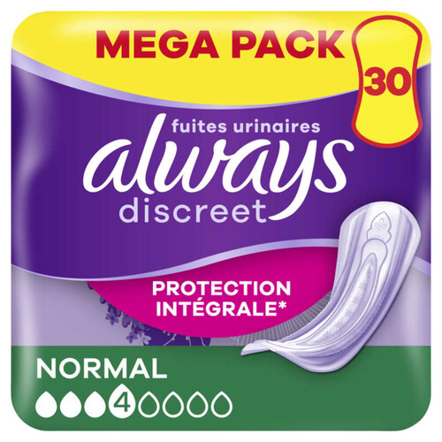 Always Discreet Serviettes Pour Fuites Urinaires MP Normal x30